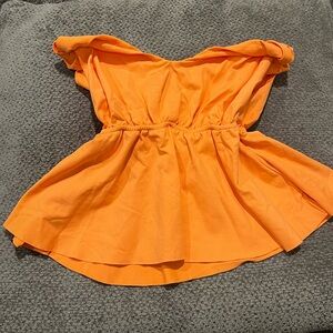 Submarine Orange Off-Shoulder Kids Blouse Size 4